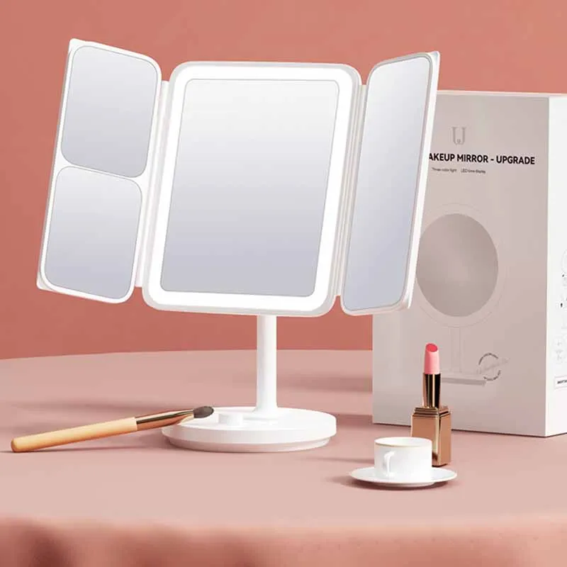 

Led Light Makeup Mirror Nordic Foldable Creative Vanity Mirror Girls Luxury Espejo Maquillaje Luz Room Decoration Aesthetic