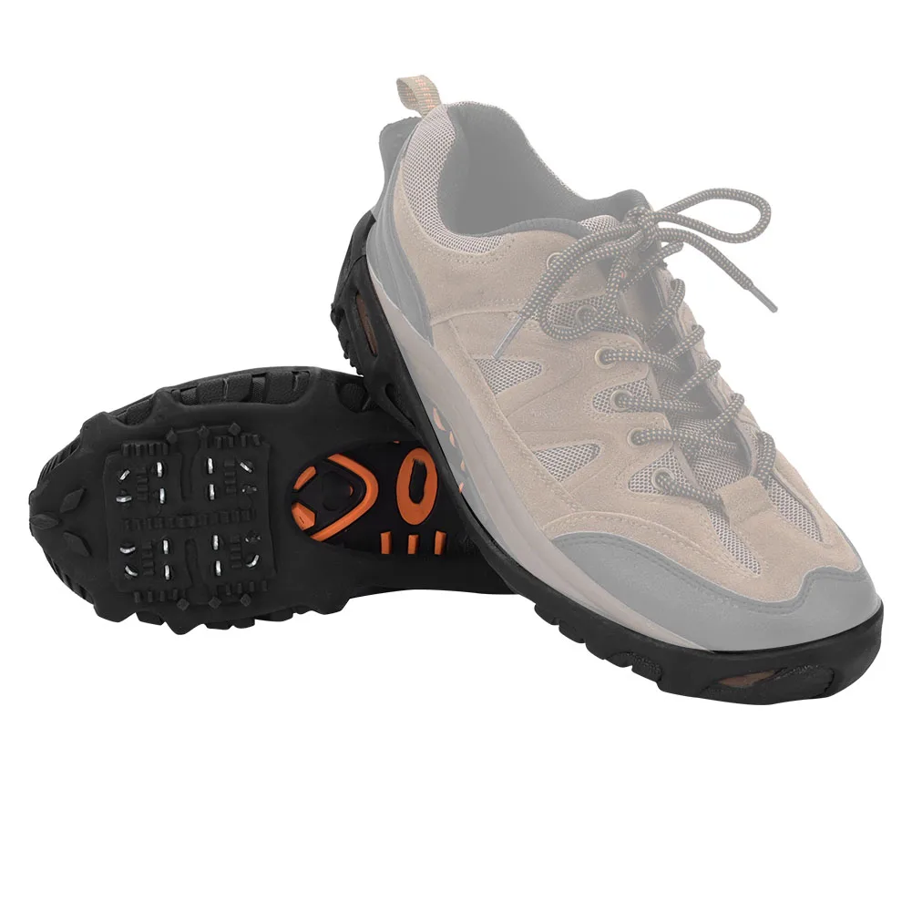 Paku Anti Selip TPE 24 Gigi, Alat Anti Selip untuk Sepatu, Paku Crampon untuk Salju, Tanah, Hiking, dan Panjat Tebing