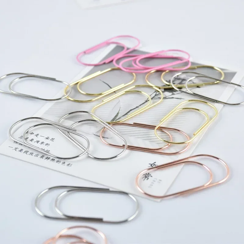 Factory Supply 25pcs/15pcs 50x25mm Large Size Paper Clips 4 Colors Available Large Wide Paper Clips on Promotion