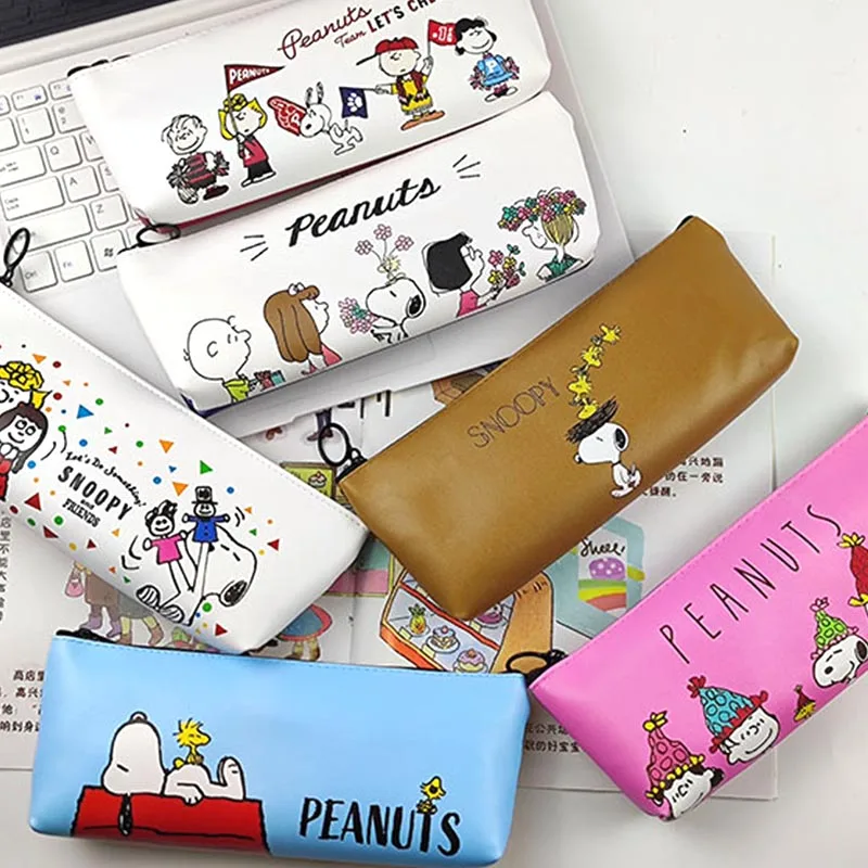 

12pcs/lot Creative Snoopy Pencil Case Cartoon Waterproof Pencil Box Pen Bag Stationery Gift Office School Supplies