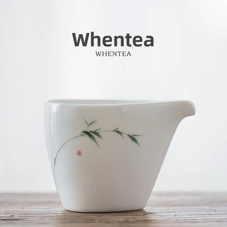 Hand-Painted Blue Bamboo Public Cup Jingdezhen Handmade Underglaze Color High-Land Clay White Porcelain Tea Ocean