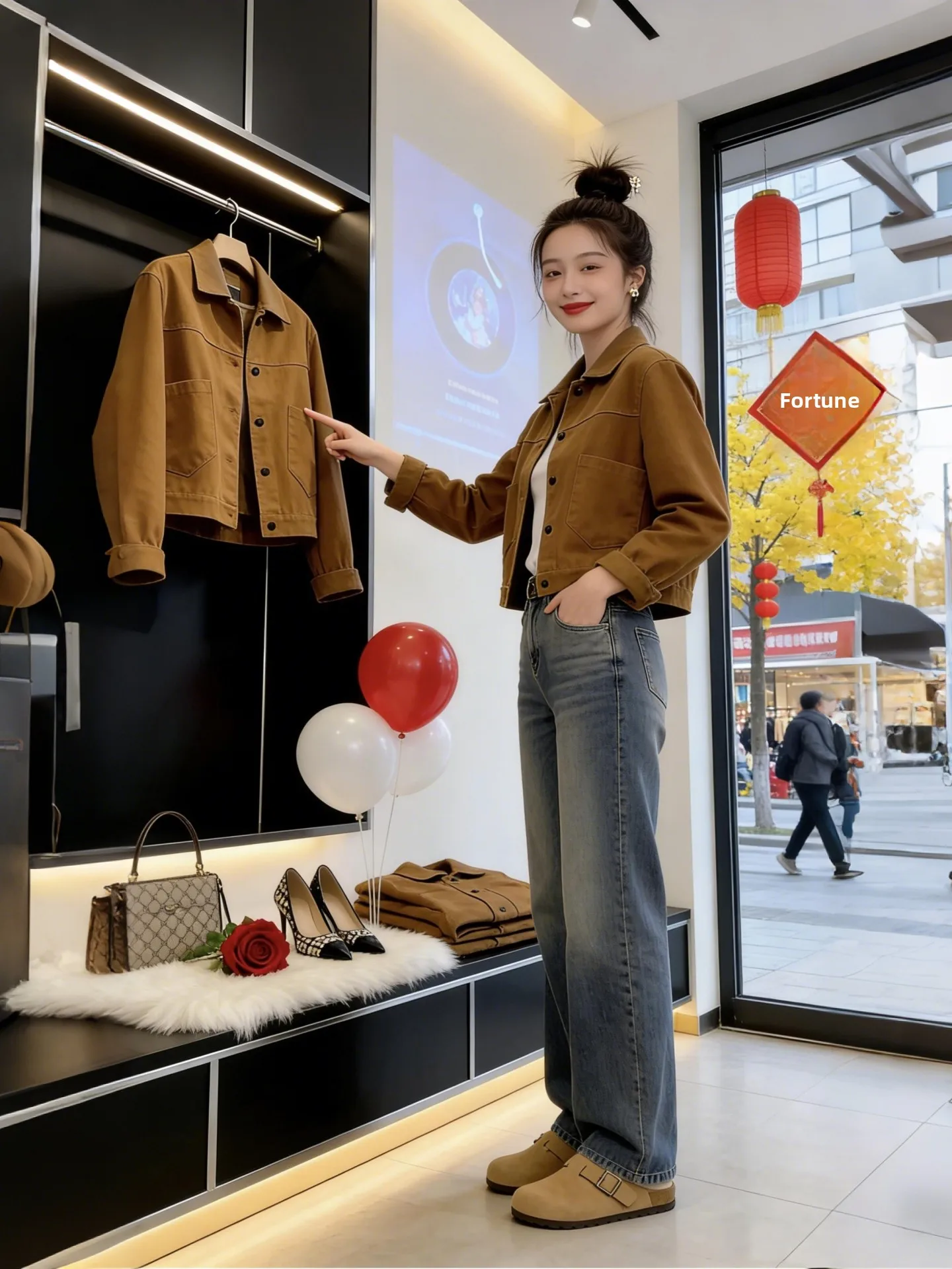 

Slimming Short Jacket Top Women's Commuter Style Loose Fit Collar Outerwear Fashionable Spring New Arrival Ladies