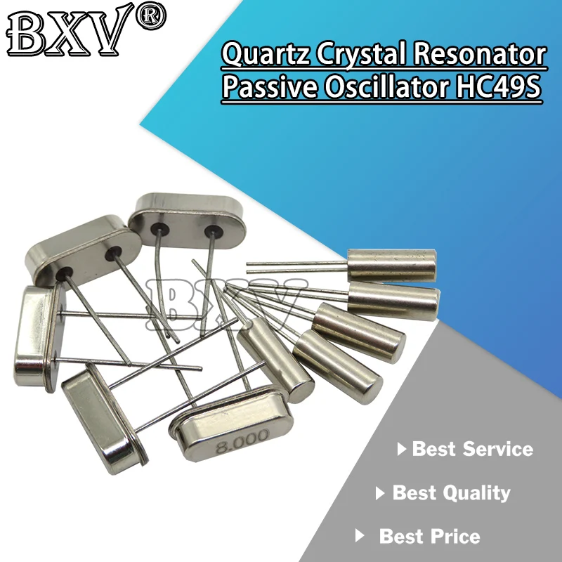 10PCS/LOT 4Mhz 6Mhz 8Mhz 12Mhz 16Mhz 20Mhz 24Mhz  32.768K 32.768K Quartz Crystal Resonator Passive Oscillator HC49S 8.000MHZ