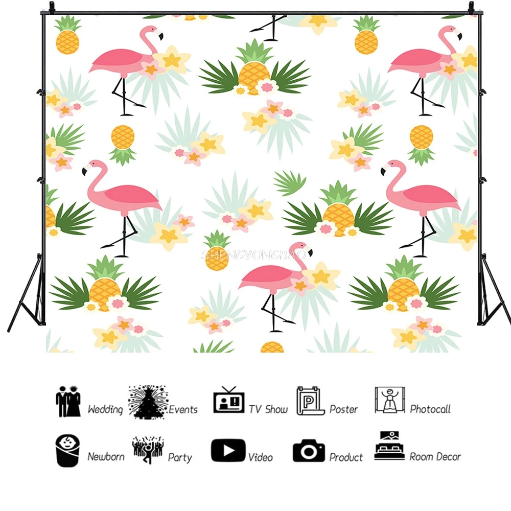 

Vinyl Custom Landscape Flamingo Photography Backdrops Props Coconut Christmas Fairy Tale Theme Photo Studio Background FF-02