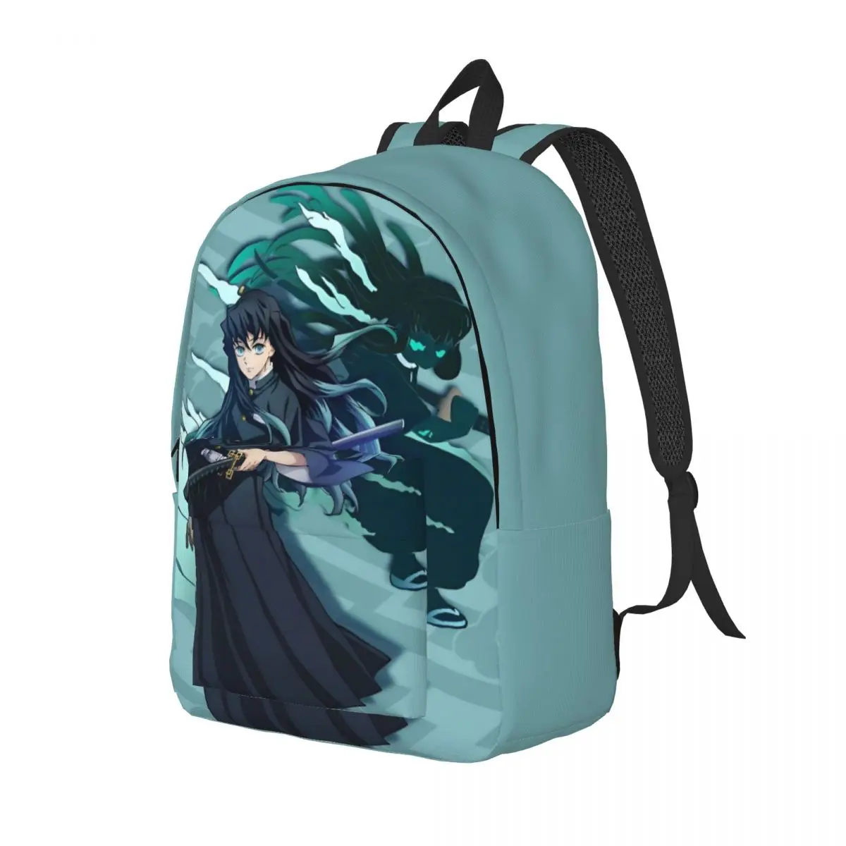 Mist Hashira Muichiro Tokito Zaino Casual Studente Escursionismo Viaggio Zaino Anime Demon Slayer Borse di tela per laptop Leggero