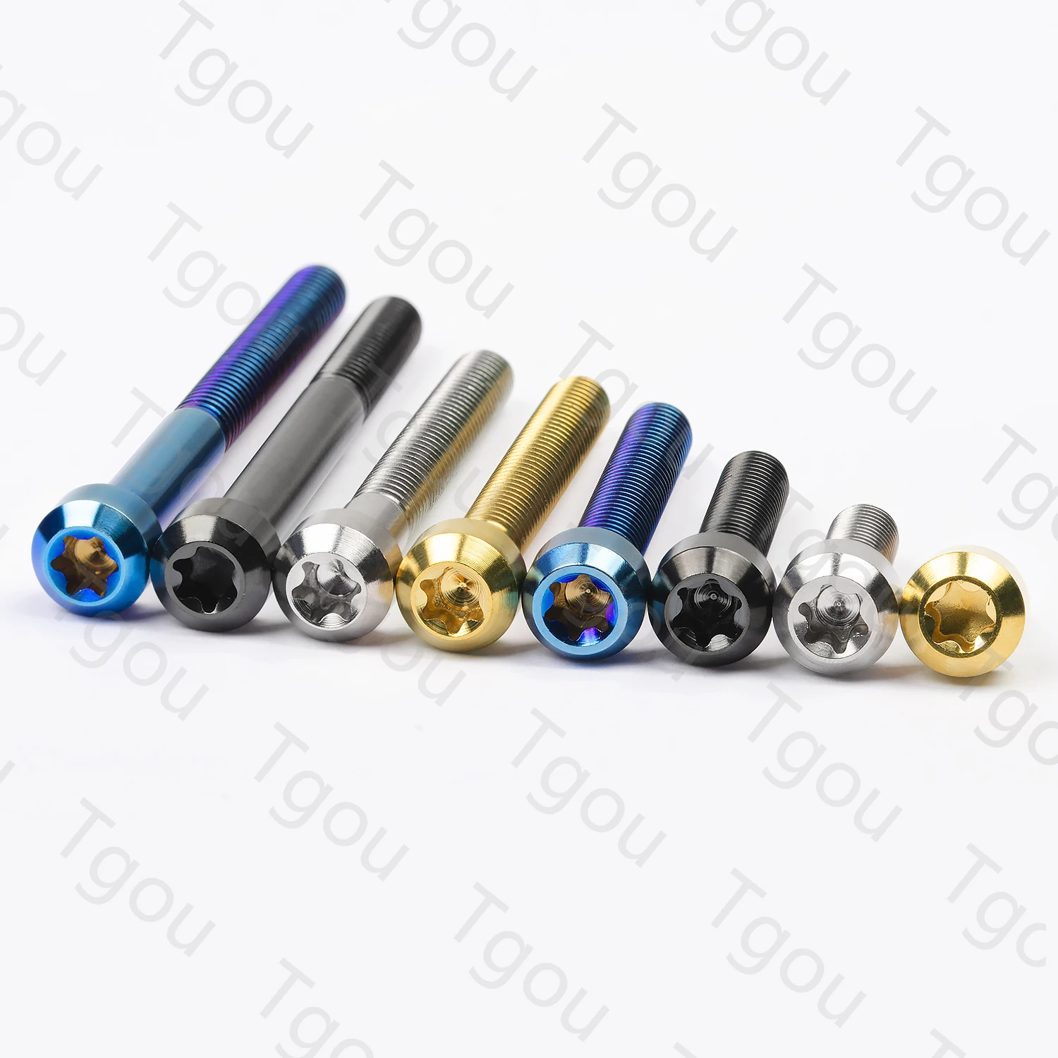 Tgou Titanium Bolt M6x10/15/20/25/30/35/40/45/50/60/65/70/80mm Torx T30 Head Screws for Bicycle 8pcs