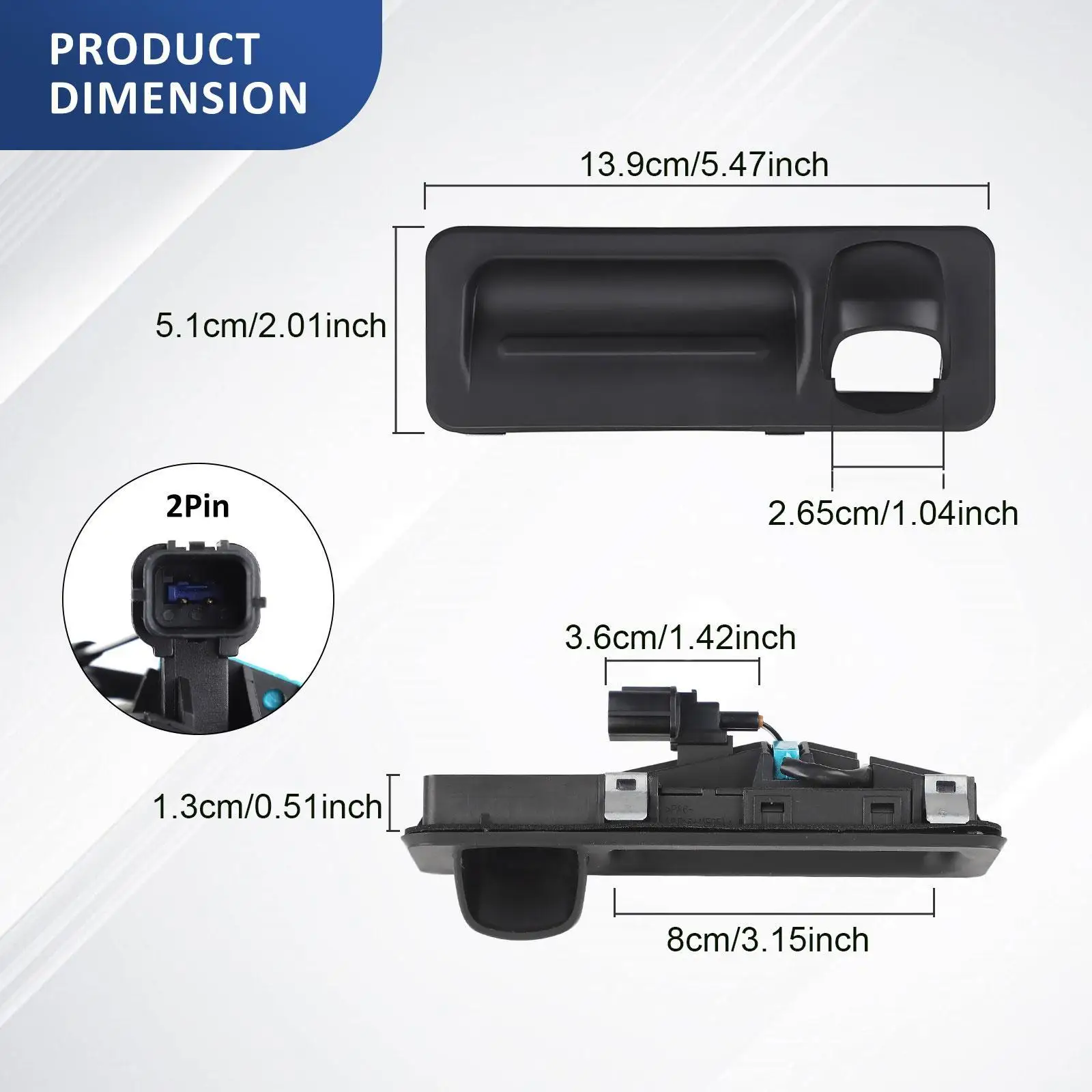 Cerradura de tapa de maletero exterior, manija de puerta trasera, reemplazo para G80 81260B10104x, accesorio para automóvil, fácil instalación, alto rendimiento, negro