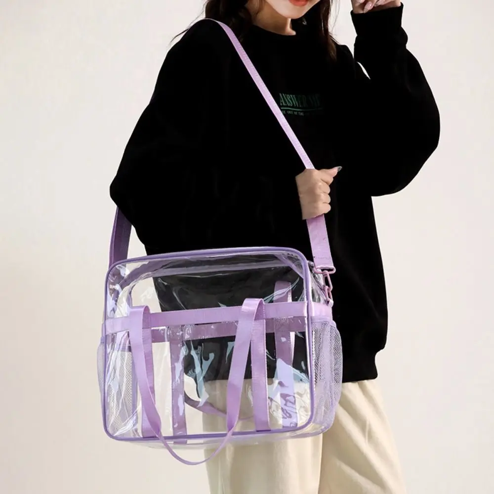 

Large Capacity Transparent Crossbody Bag Waterproof Portable Washing Storage Bag Lightweight PVC Material Toiletries Handbag