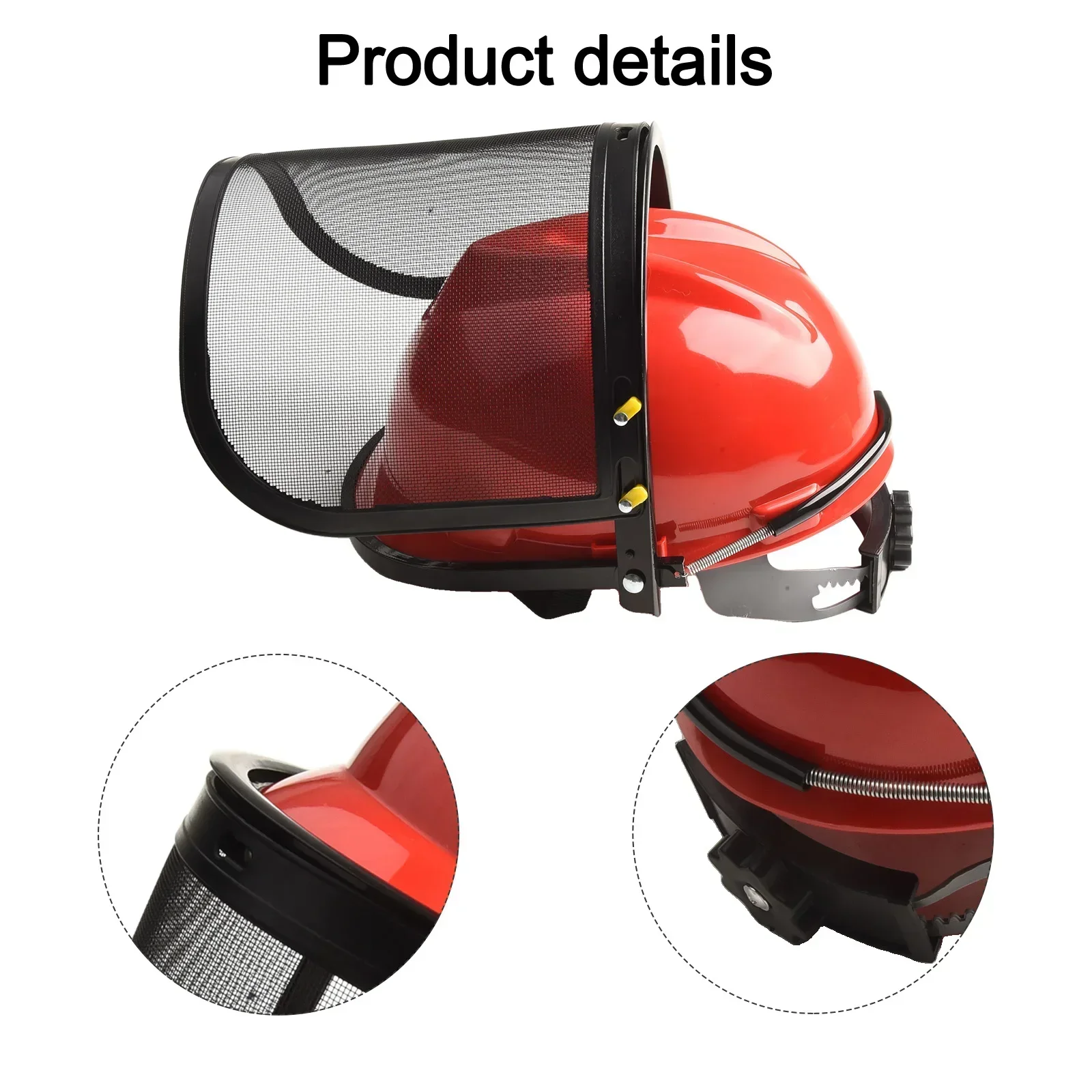 

Helmet Safety Masker Netz Flying Mesh For Lawn Mower Outdoors Plastic+Mesh Protect Red+Black Trimmer Working Chainsaw