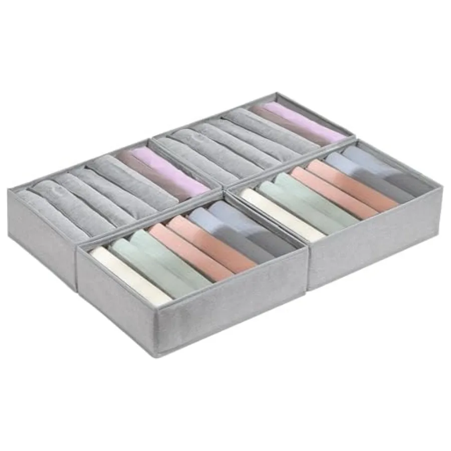 

Набор из 4 органайзеров для одежды с 7 отделениями, складные, моющиеся, для складной одежды, футболок, майок и топов