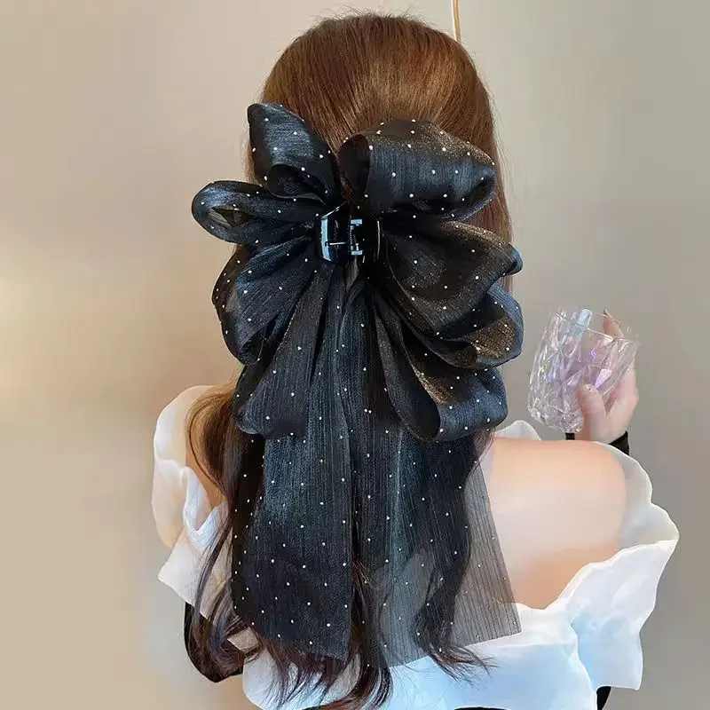 

Fashion Sweet Large Bow Claw Clip Non-slip New Hairpin for Women Ponytail Hair Crabs Hair Clip Girls Ribbon Hair Accessories