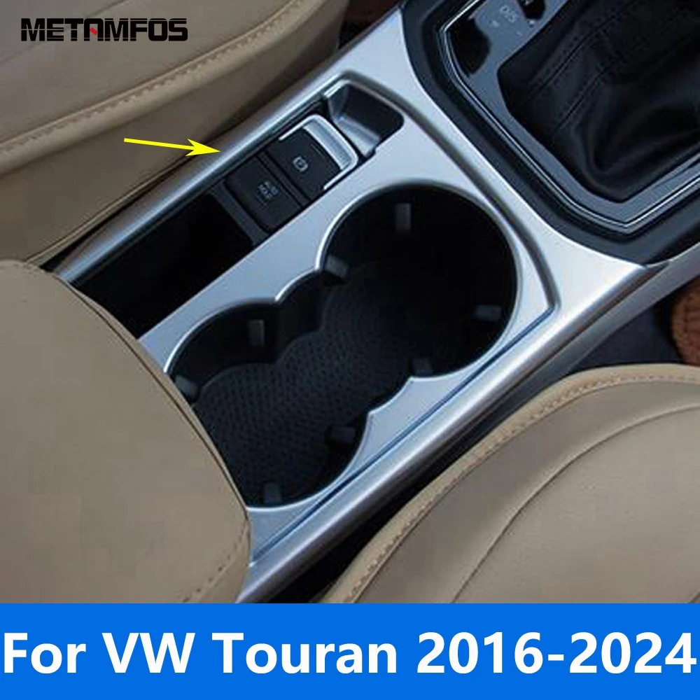 For Volkswagen VW Touran 2016-2023 2024 Matte Center Console Water Cup Holder Handbrake Parking Brake Frame Interior Accessories