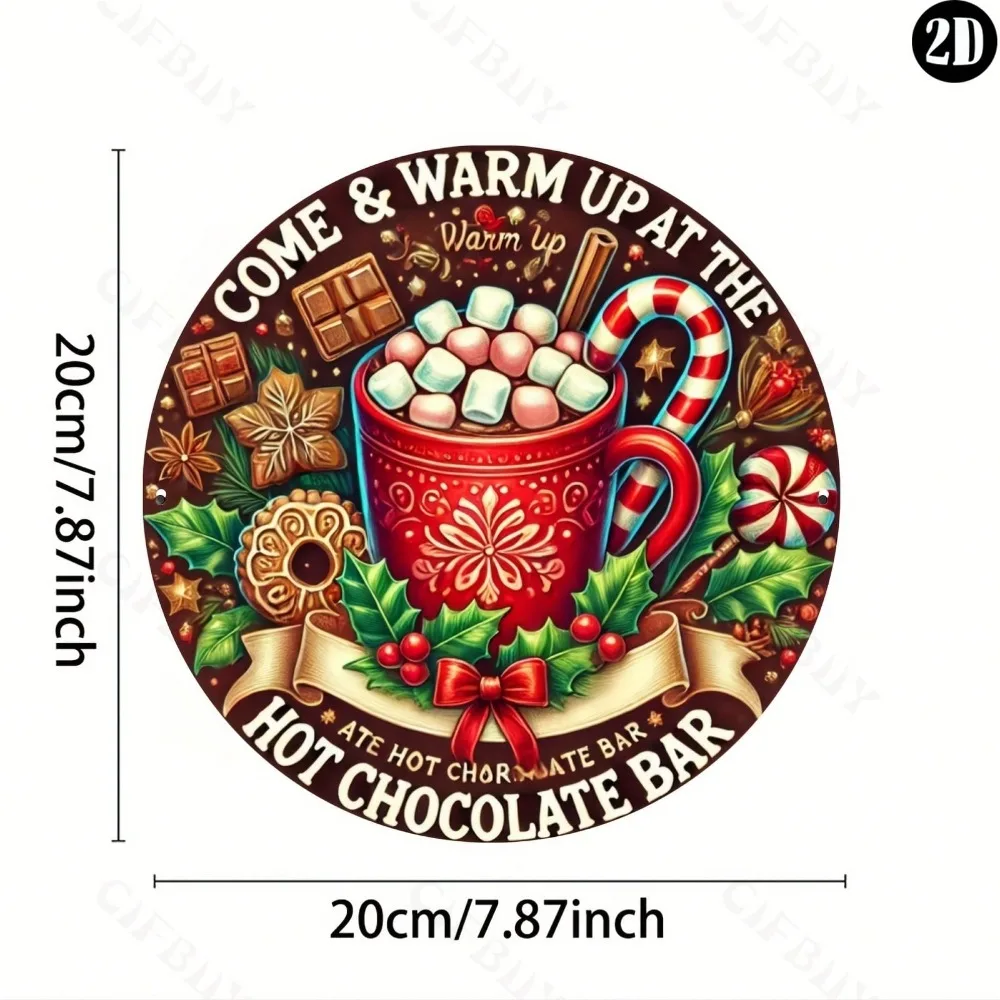 علامة منقوشة برقائق شوكولاتة عيد الميلاد - ديكور مبتكر متين للمنزل/المطبخ/المطعم/المكتب، هدية احتفالية مثالية #3