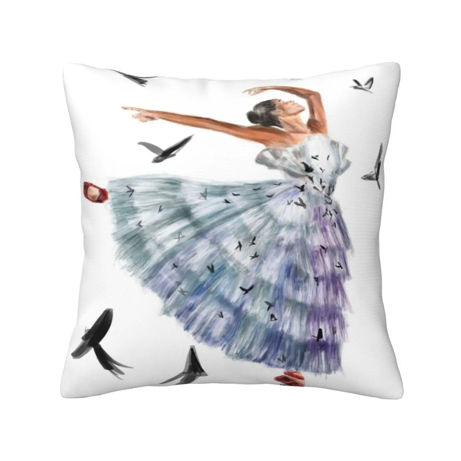 Misty Copeland Soft Comfortable Pillowcase Ballet Misty Copeland Ballerina Dancer Pointe Birds Tulle Black Red Shoes Pastel