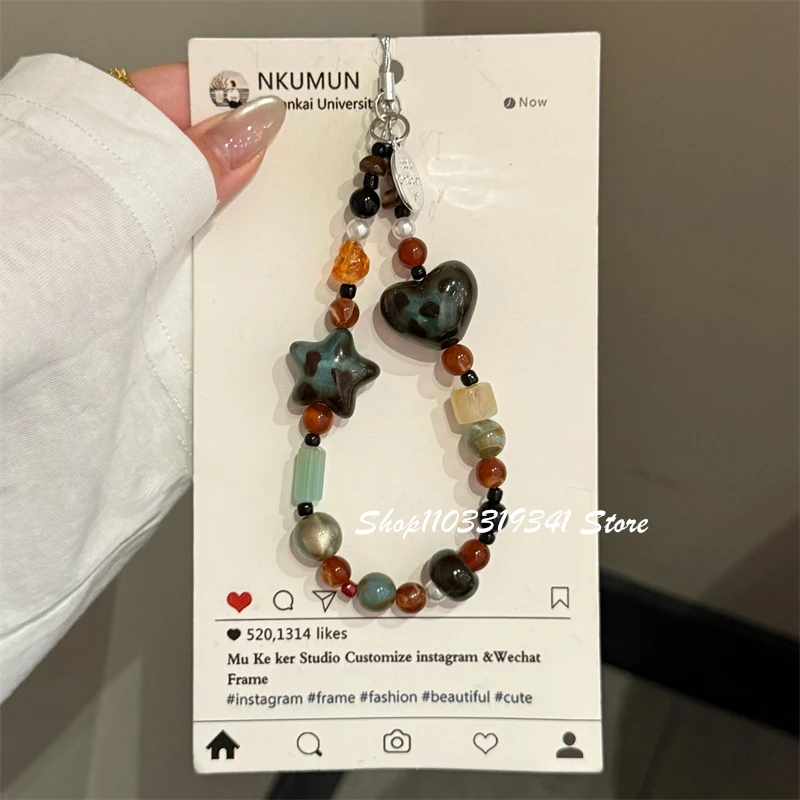 

INS милый Майяпард звезда любовь сердце бусина подвески для телефона цепочка для сумки для телефона аксессуары ремешок для телефона анти-потерянный ремешок подвесная веревка