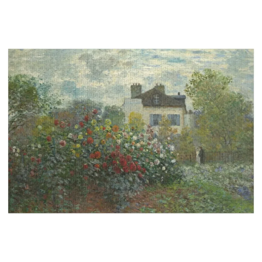 

Claude Monet A Corner of the Garden with Dahlias Jigsaw Puzzle Personalized Child Gift Customs With Photo Custom Photo Puzzle