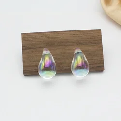 Waterdrop Acrylic UV AB Color Transparent Smooth Stud Earrings for Women Hyperbole Punk Geometry Party Jewelry Christmas Gift