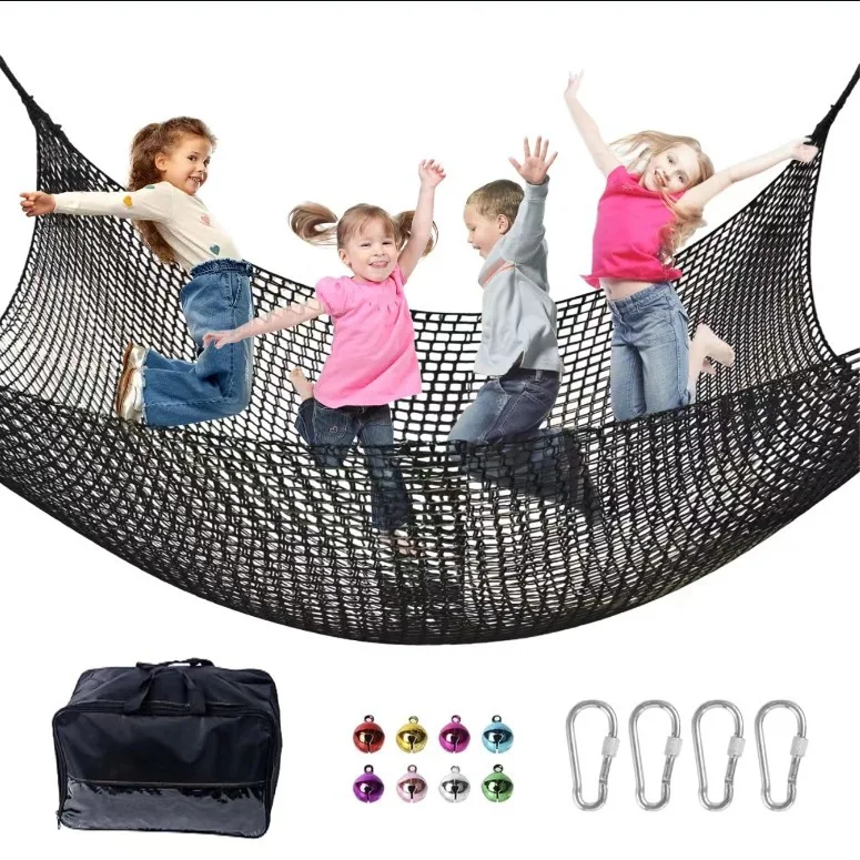 Kids Playground Play Safety Net Outdoor Children Obstacle Course Double Layers Backyard Safety Net Climbing Cargo Net