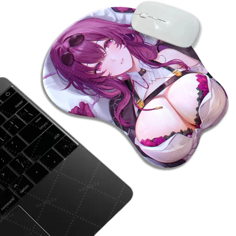 

Kafka Blister Packed Chest Mouse Pad Anime Desk Mat Honkai Gamer Men Special Wristband with 3d Nipples