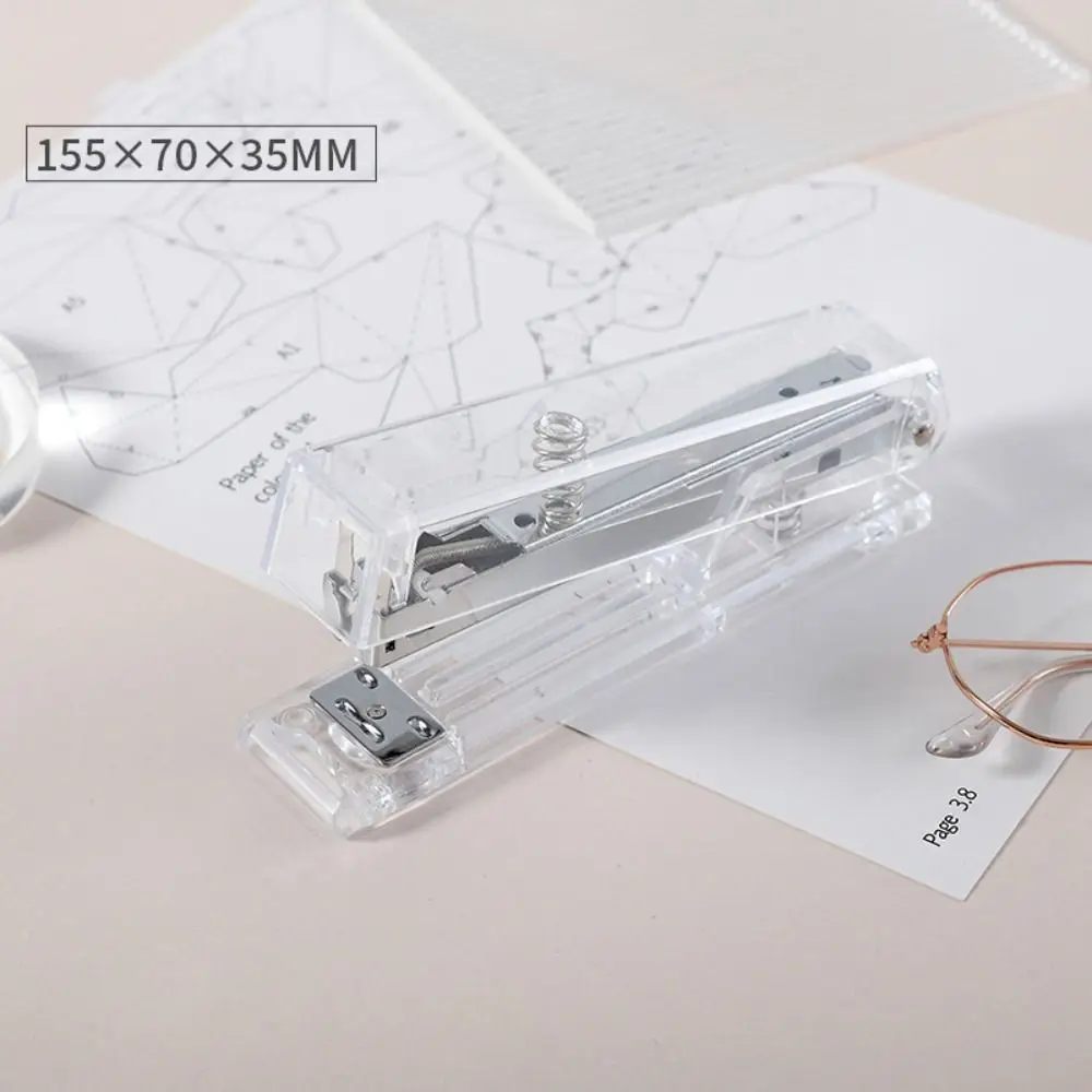 Manual Transparent Stapler Bookbinding Tool Lightweight Paper Stapler Creative INS Book Binding Machines School Office Supplies