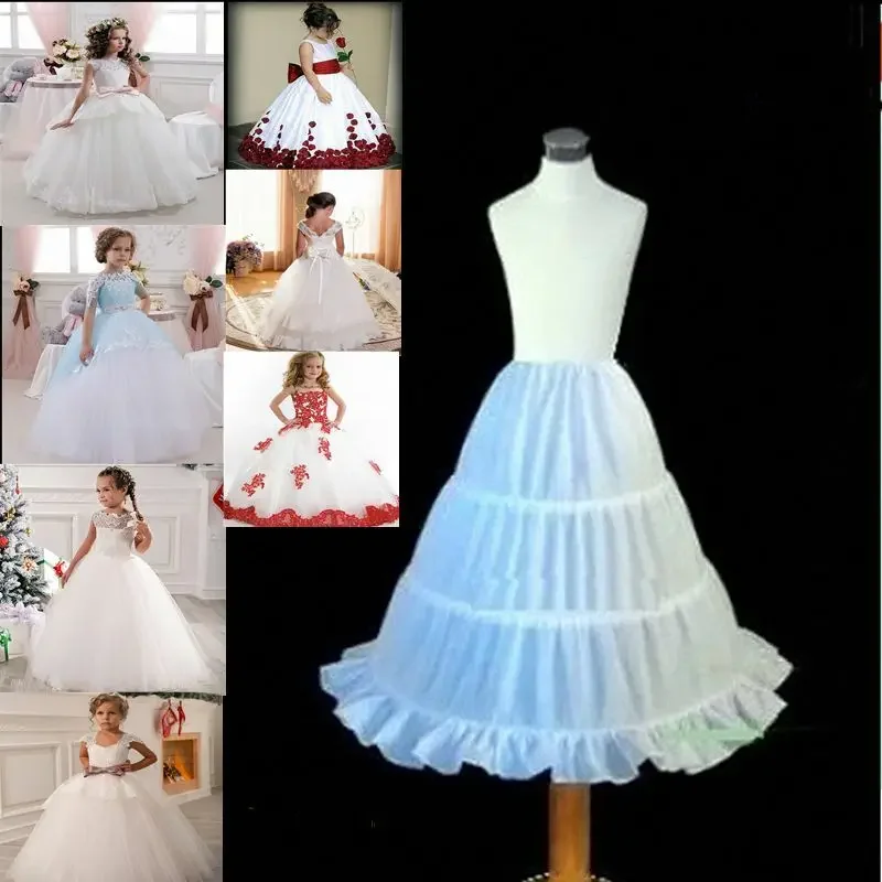 New Wedding Party Formal Flower Girls Dress Petticoat Underskirt Skirts Lining