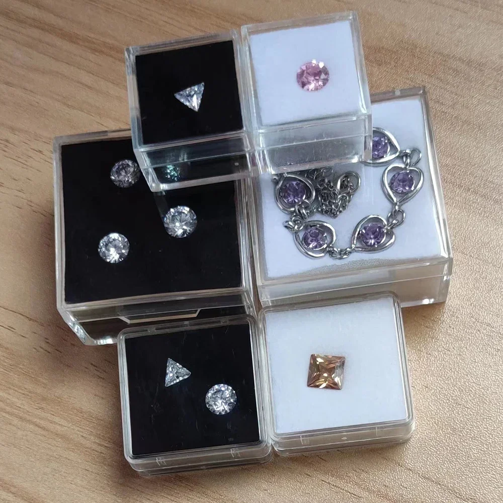 Diamond Storage Box Clear Gems Organizer Pendant Beads Jewelry Combo Gift Case Square Gemstone Display Packaging Box