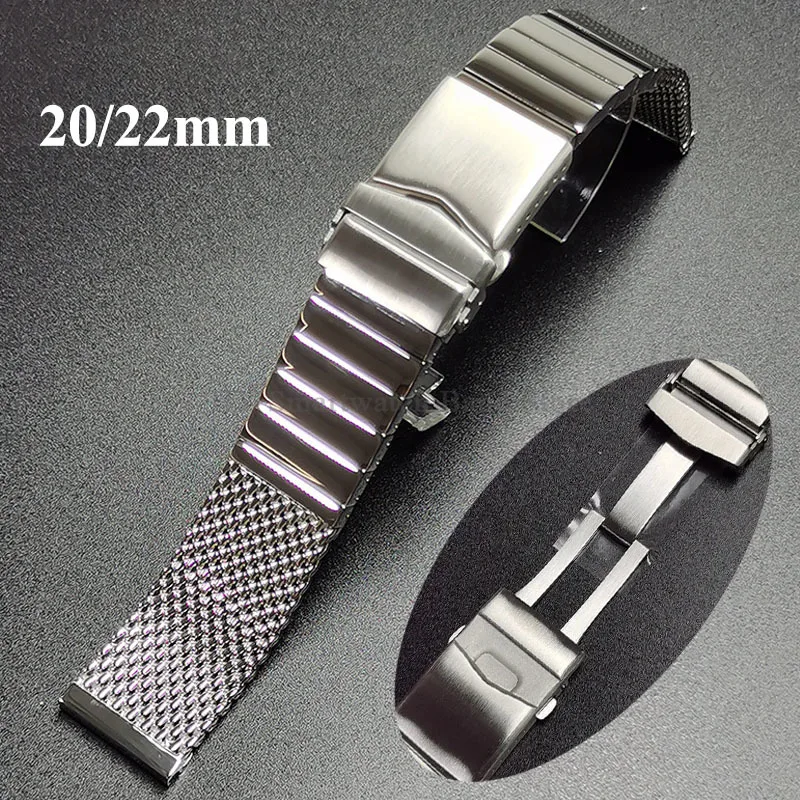 

High Quality Stainless Steel Strap 20mm 22mm for Omega Seamaster Bracelet Brushed Metal Strap Adjust Deployment Buckle WristBand