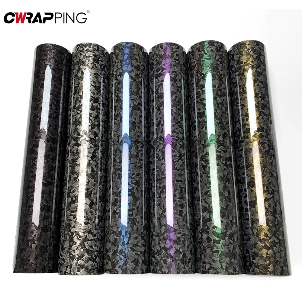 

50*150cm Car Glossy Forged Carbon Fiber Wrapping Vinyl Film Auto Body Color Changing Stickers for Car Modification Accessories