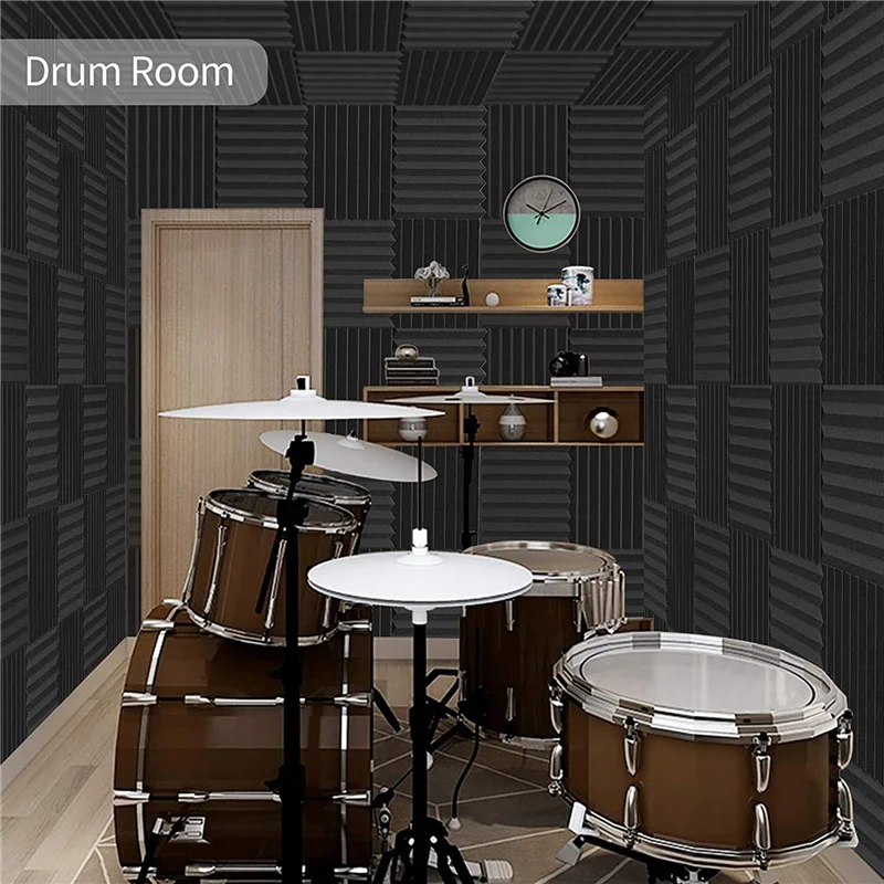 

FSTE-Acoustic Foam Panels Wedges 72 Pack Acoustic Panels 1 X 12 X 12Inch Studio Sound Absorbing Tiles Recording Ceiling