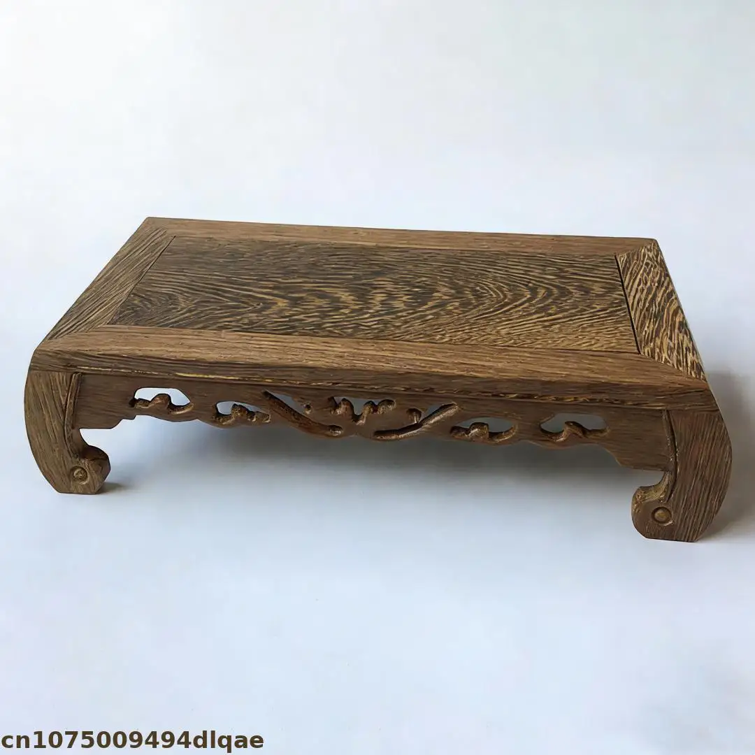 Wooded Tea Table Model Base Miniature Chinese Furniture for Diorama, Dollhouse, Collector Miniature, Bonsai & Figurine Display