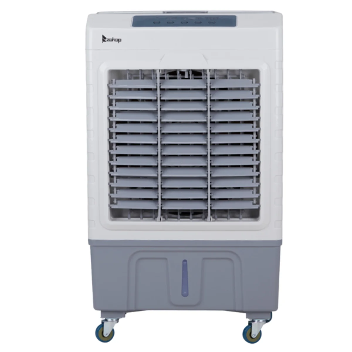 Портативный испарительный охладитель 3-в-1 — 2647 куб. футов в минуту, бак 10,57 галлона, пульт дистанционного управления, пакеты льда (белый/серый)