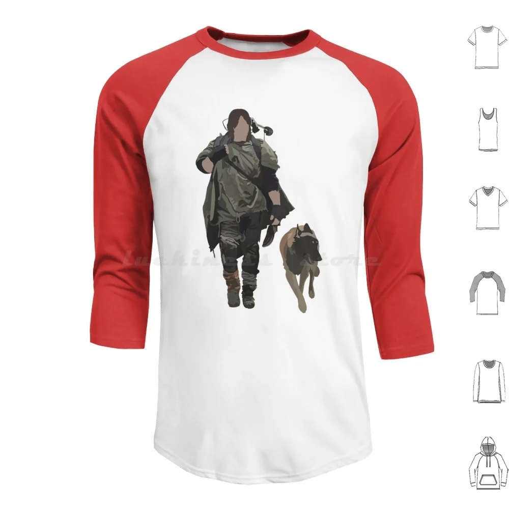 Daryl Dixon And Dog Hoodies Long Sleeve The Walking Dead Twd Walking Dead Rick Grimes Zombie Daryl Dixon Zombies Dead