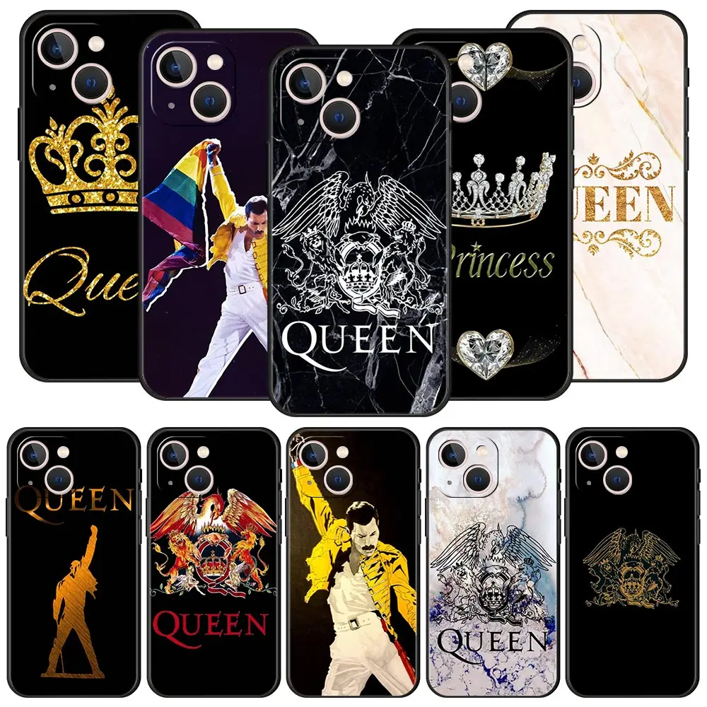 Queen Freddie Mercury For iPhone 11 12 13 15 16 14 Pro Max Phone CaX XR XS 7 8 Plus 2020 Luxury Black Silicone Cover Funda