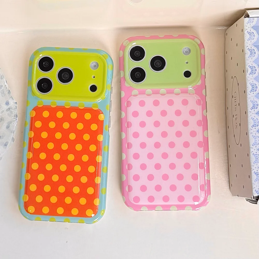 Korea Schattig Kleurrijk Polka - Phone Cases Korea recensie en prijs