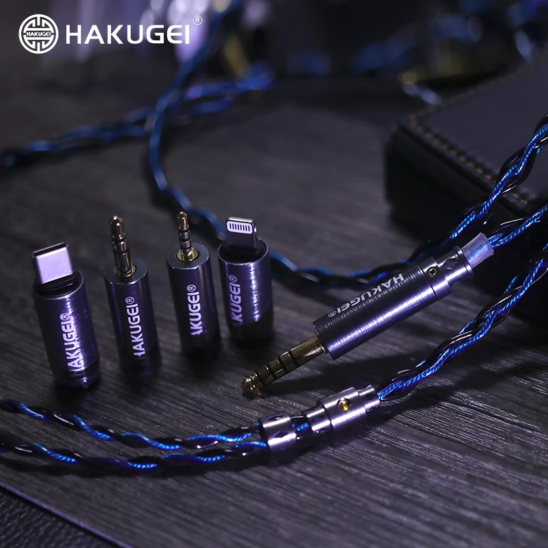 HAKUGEI. Moonstone  litz 6NOCC hifi earphone cable. 0.78 MMCX