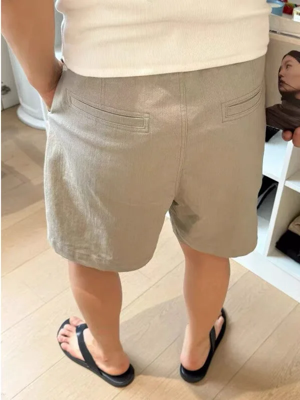 

Свободные повседневные мужские брюки, прямые брюки с пятью точками, летние, универсальные, удобные, молодежные, со средней талией