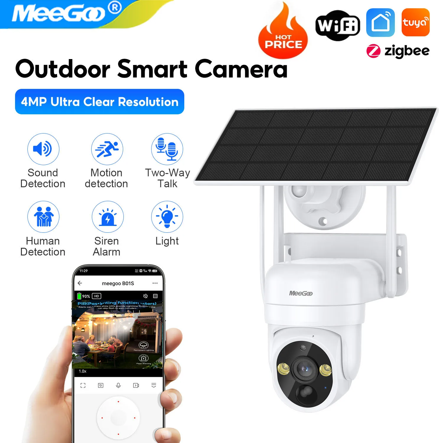 Meegoo 2K 4MP Solar…