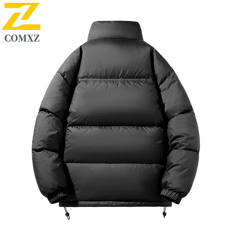 COMXZ Men's Parker Coat Block Color Lightweight Stand Collar Casual Versatile Skiing Puffer Jacket Travel Minimalist Down Jacket
