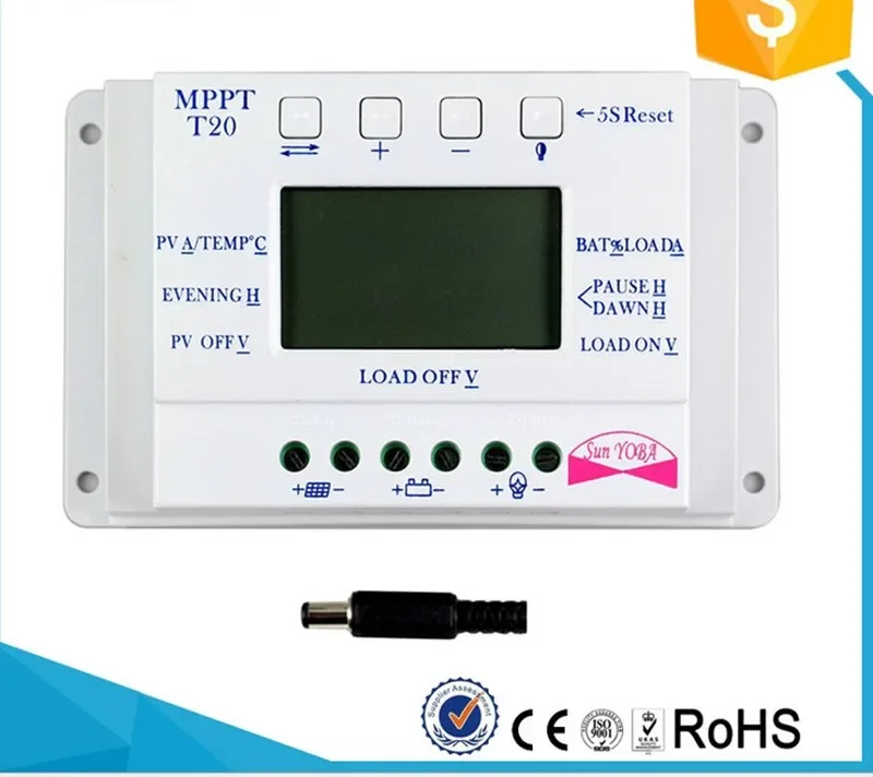 T20 12V 24V 20A Solar Street Light Controller Temperature Compensation Adjustable Dual Time PWM Module