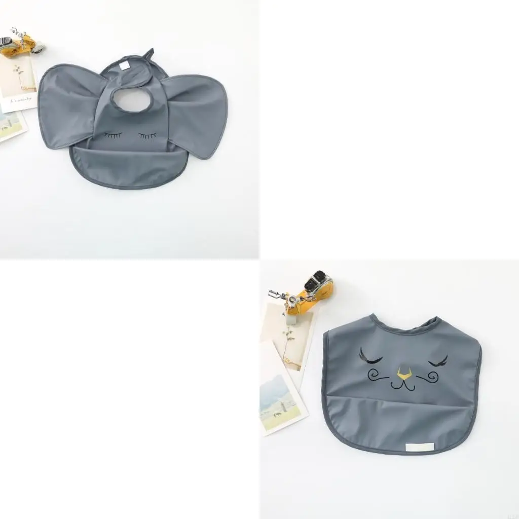 

Infants PU Leather Waterproof Feeding Cloth Baby Drool Bib Burp Cloth with Pocket Bag Washable Children Drawing Apron 425F