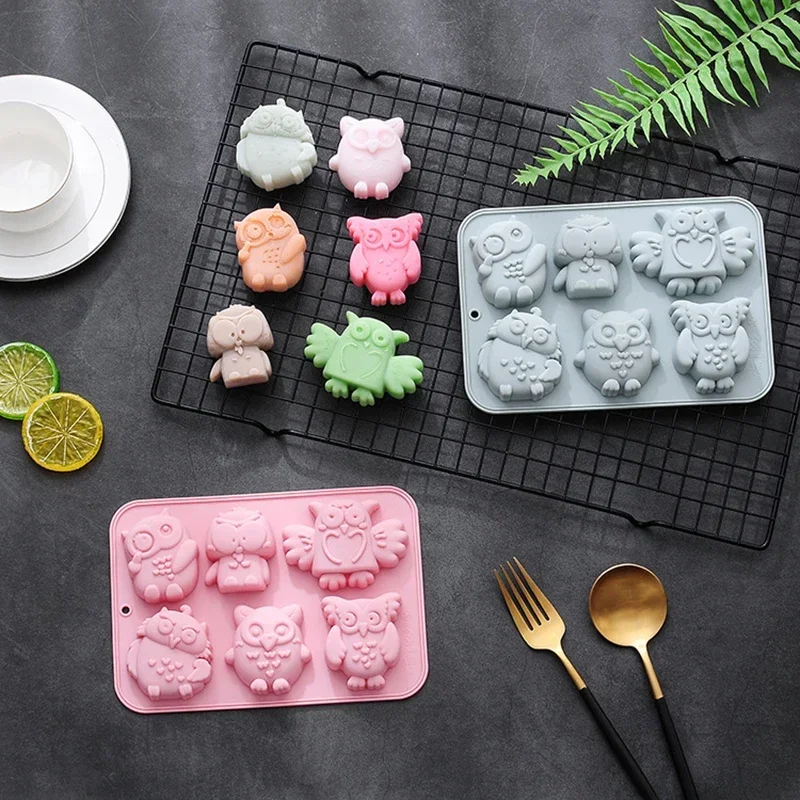 Owl Silicone Chocolate Mold Cartoon Jelly Cookie Silicone Mold DIY Fondant Candy Handmade Soap Mould Cake Silicone Baking Mold