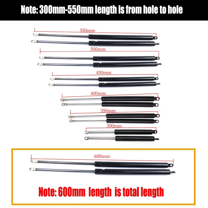 2x 300/350/400/450/500/600mm 300N Gas Strut Bars Gas Spring Support Boot Bonnet Car Caravans Doors Windows Hatches Boat Bus