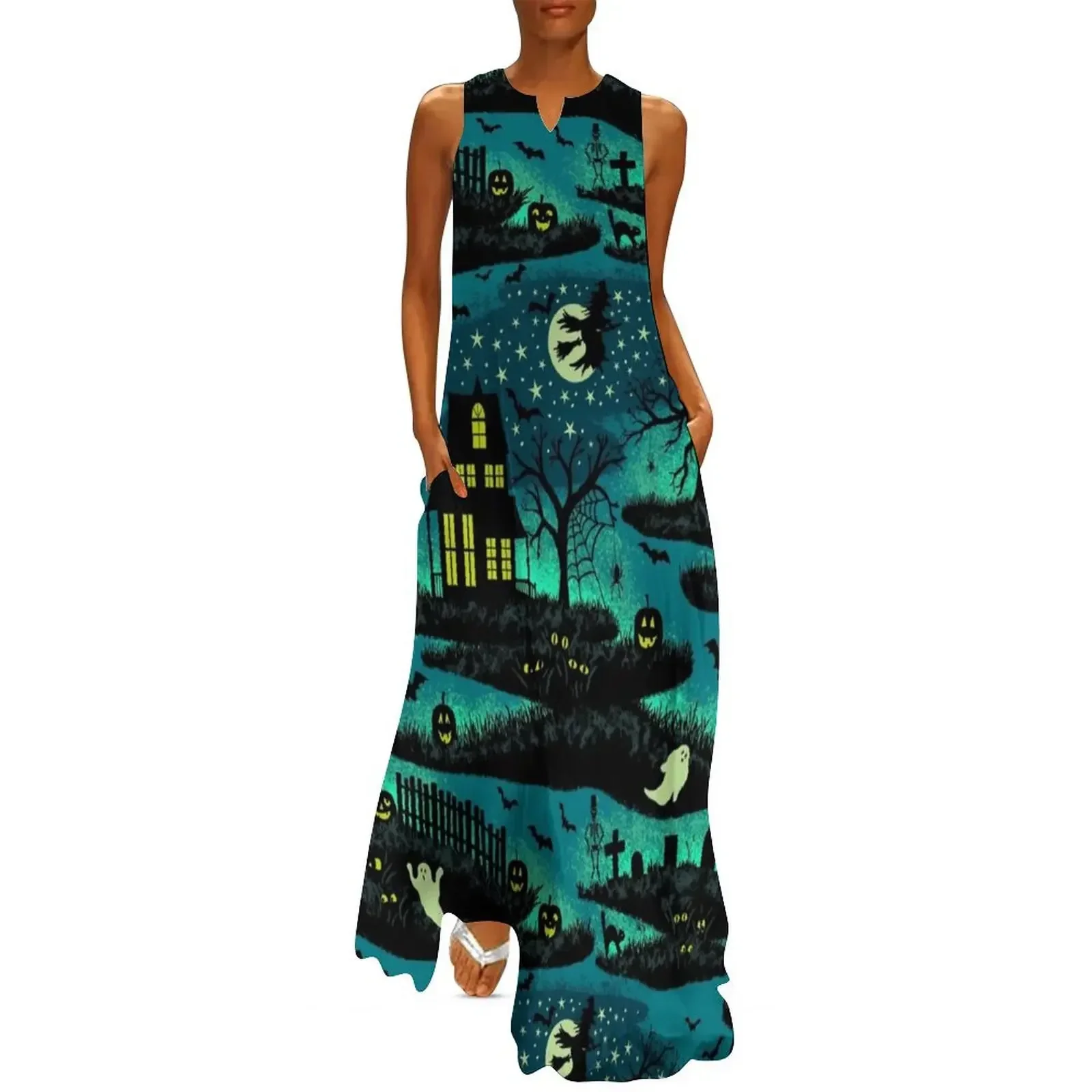 

Magical Halloween Night - FoxFire Green Long Dress beach outfits for women evening dress ladies Evening gown cute dress