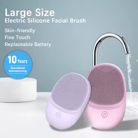 Soft silicone electric facial cleanser, cleansing brush, sonic vibration cleansing brush, deep cleaning