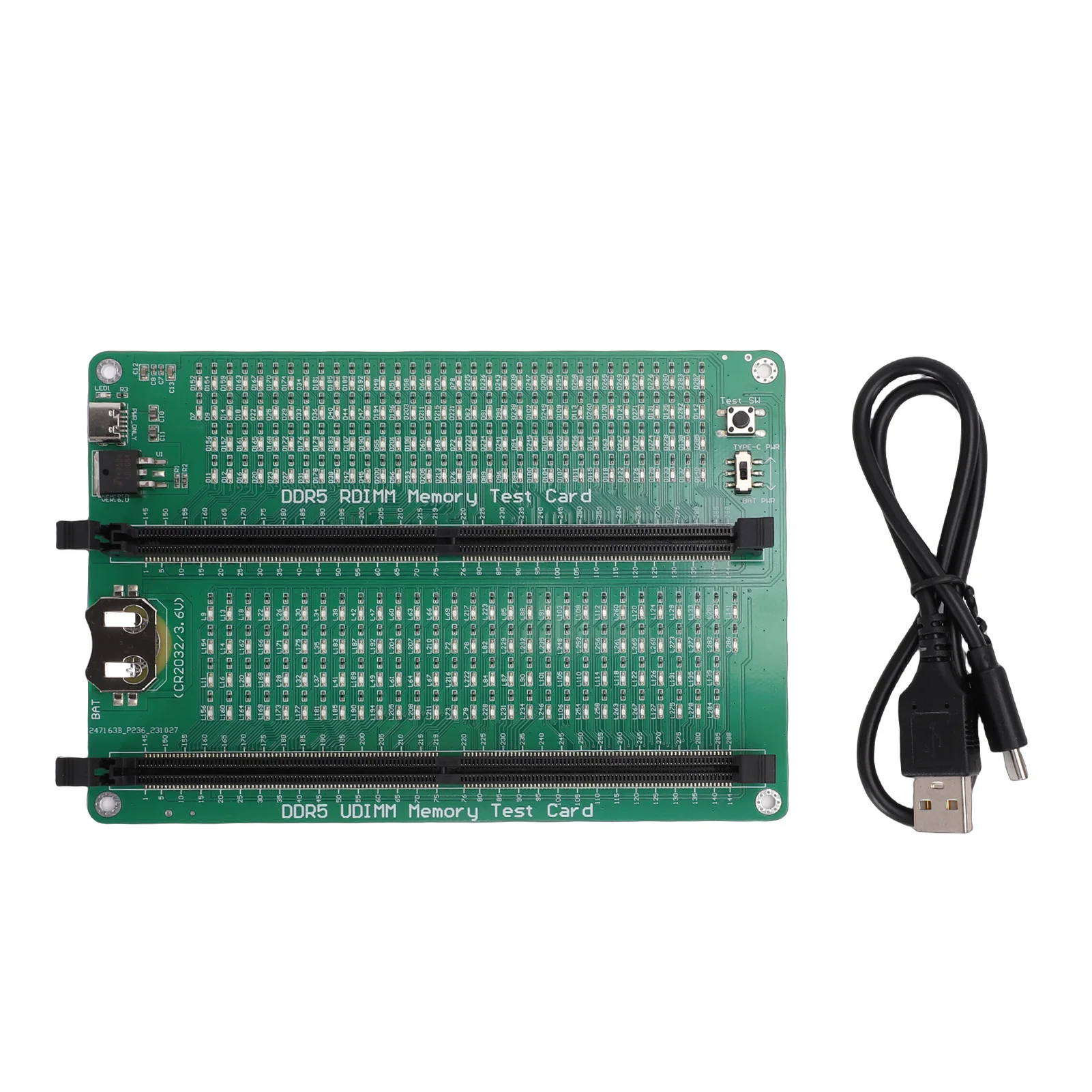 DDR5 Memory Tester  Memory Tester Card with LED Indicator DDR5UDMM DDR5RDIMM Memory Diagnostic Analyzer for Desktop Server