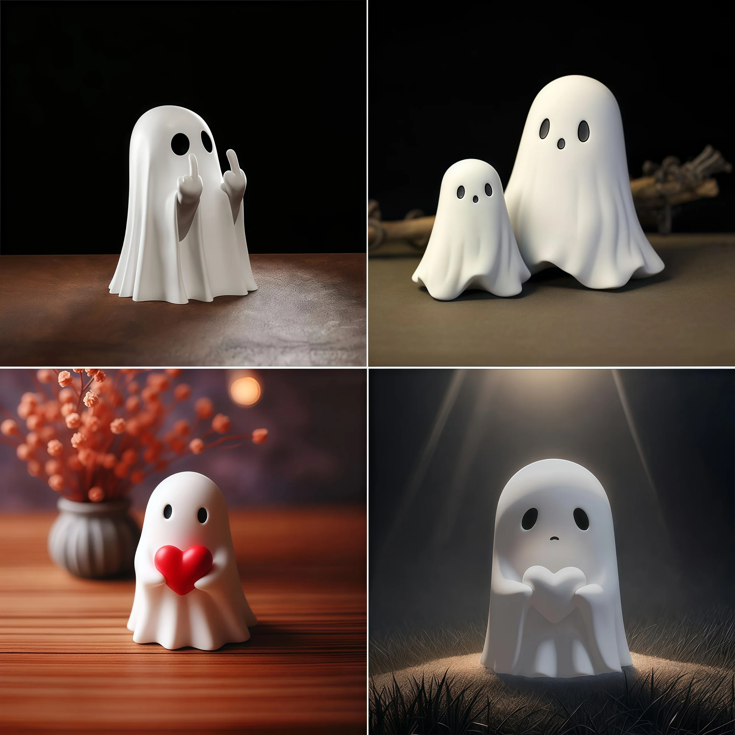 Cute Middle Finger Ghost Statue, Small Halloween Decor for Home, Centerpiece for Coffee Table, Adorable Horror Figure view 5