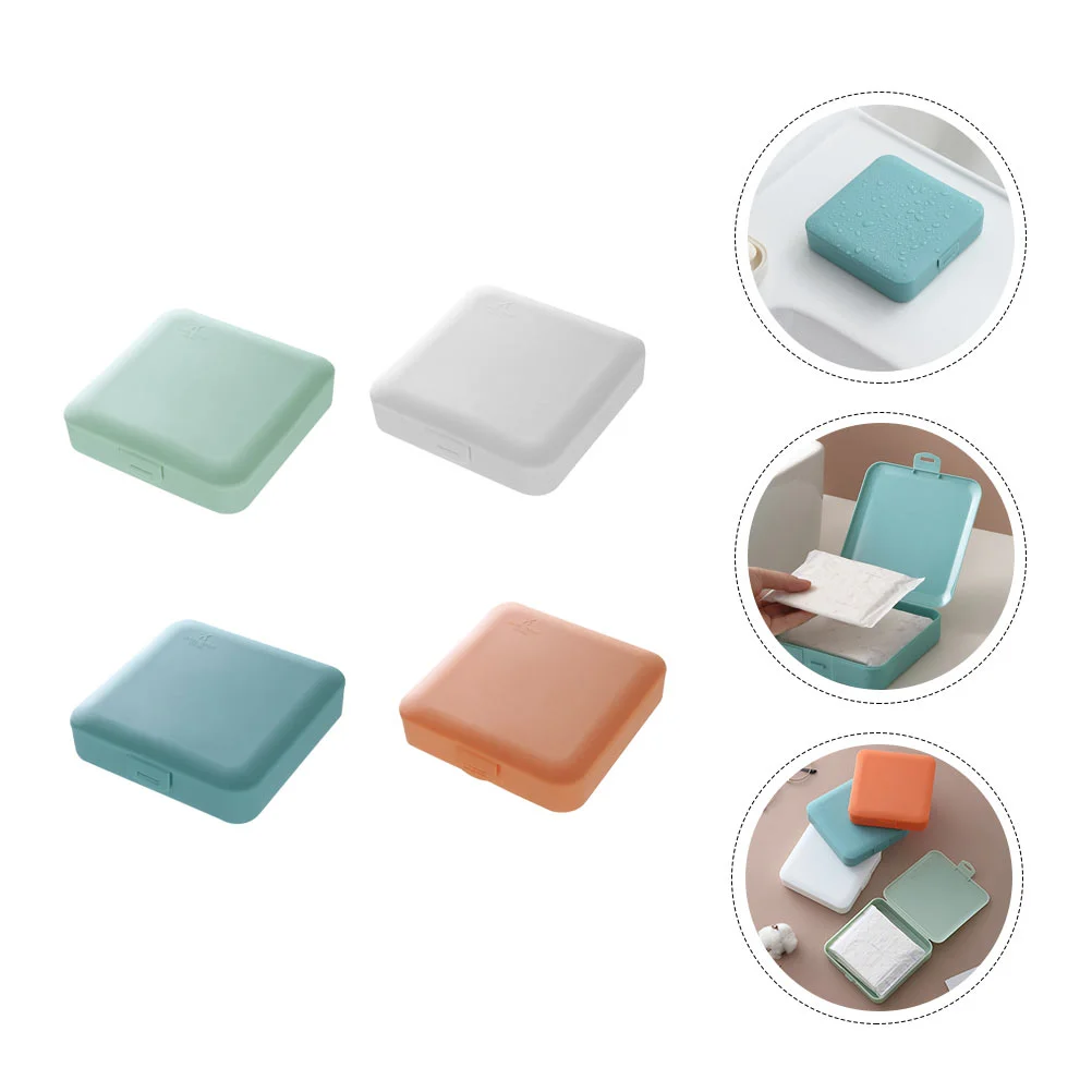 

4 Pcs Panties Aunt's Towel Storage Box Girl Child Credit Card Wallet Pad Holder Pp Sanitary Pouches Girls Portable Period Bag