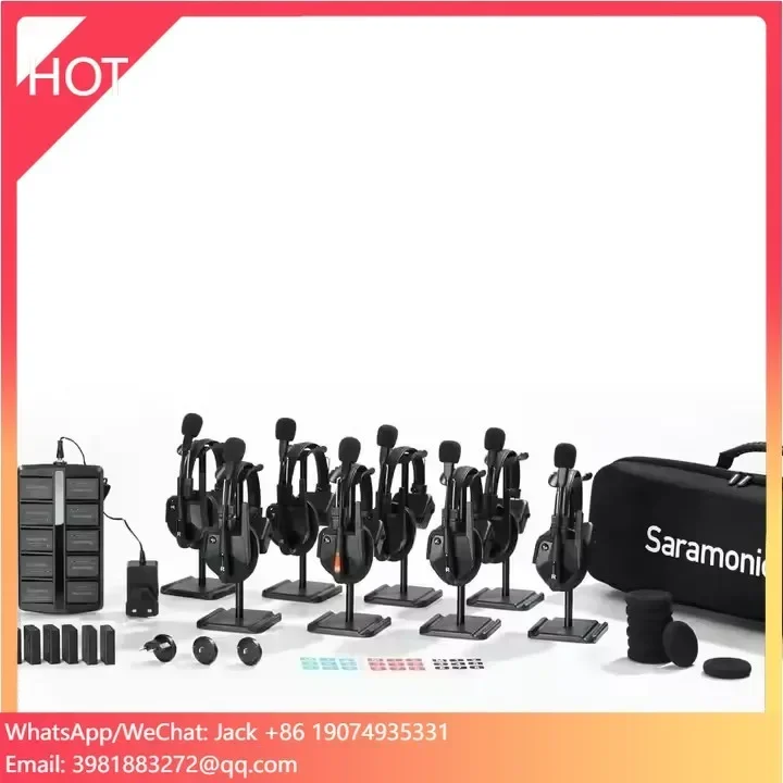 Saramonic WiTalk9 WT9S Full-Duplex Wireless Headset Intercom System 500m Ran Team Communication 1 Master 8 Remote Walkie Talkie