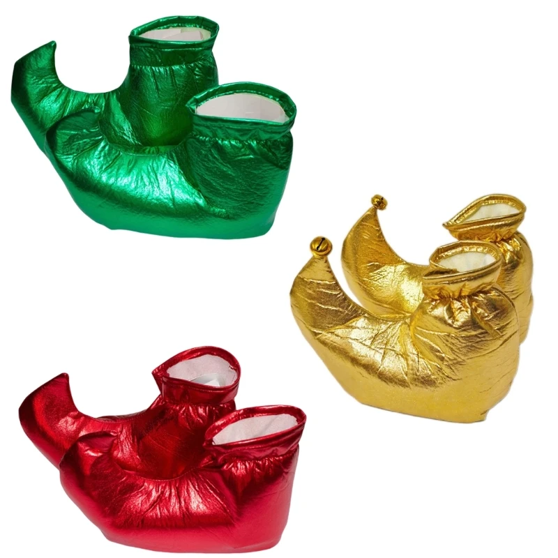 Christmas Clown Shoes Covers Metallic Color Clown Shoes Covers Elves Shoe Covers Overshoes Christmas Costume Accessories