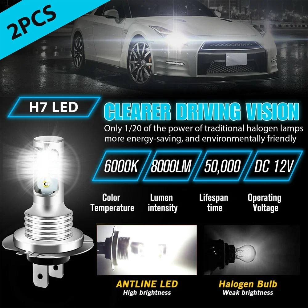 Lâmpadas de farol LED de feixe alto e baixo, luzes de neblina super brancas do carro, auto DRL, H4, H8, H8, H11, chips CSP, 12V, 24V, 80W, 6000K,